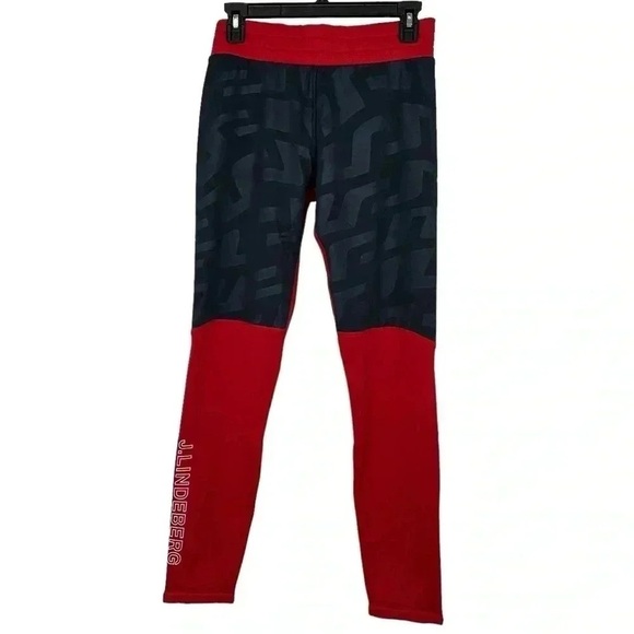 J.LINDEBERG ODYSSEY TIGHTS WOMENS SMALL BARBADOS CHERRY LEGGINGS NWT AWJS06758 - Picture 1 of 15